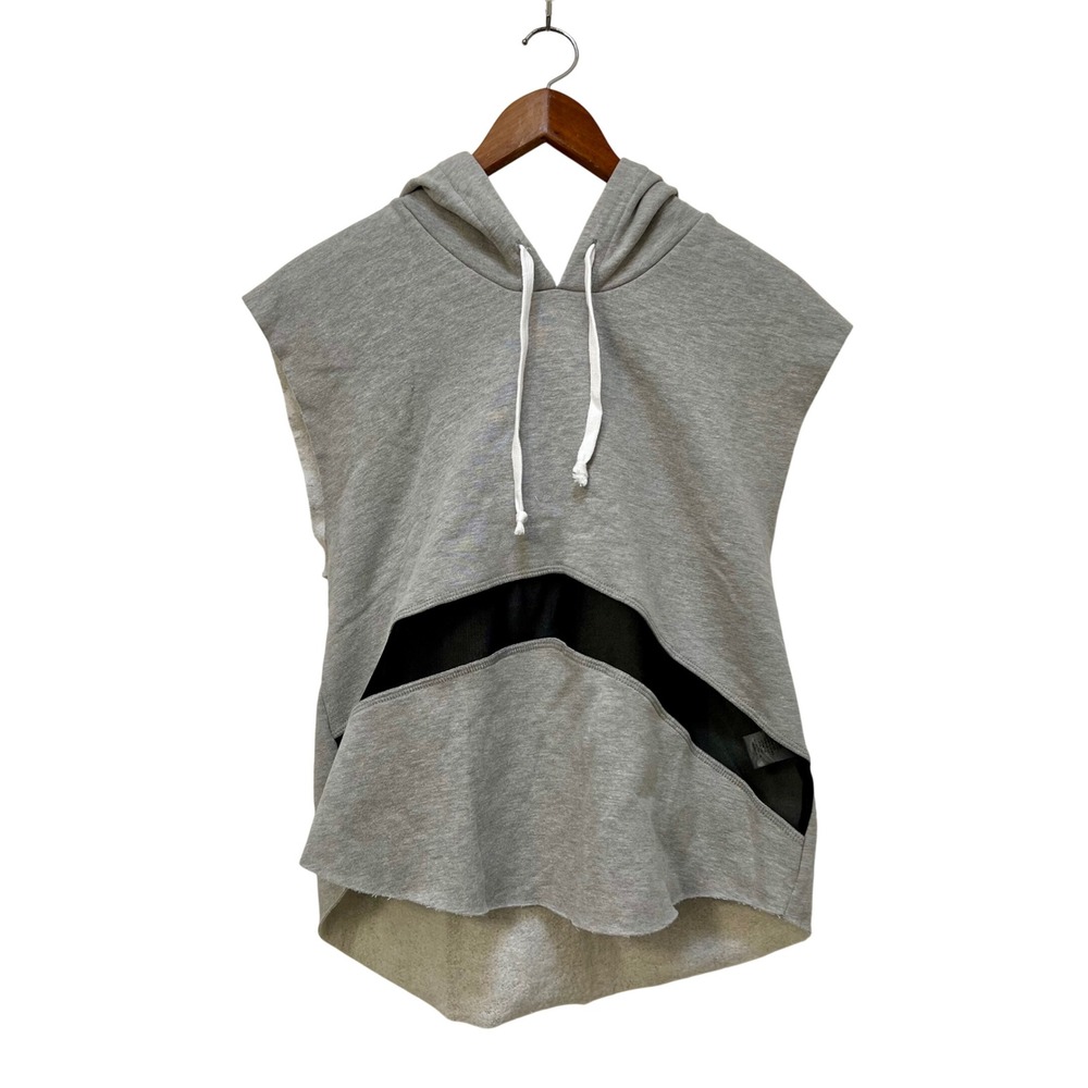 LAmade Resolutions Womens Gray Sleeveless Mesh Insert Hoodie Vest Size M NEW